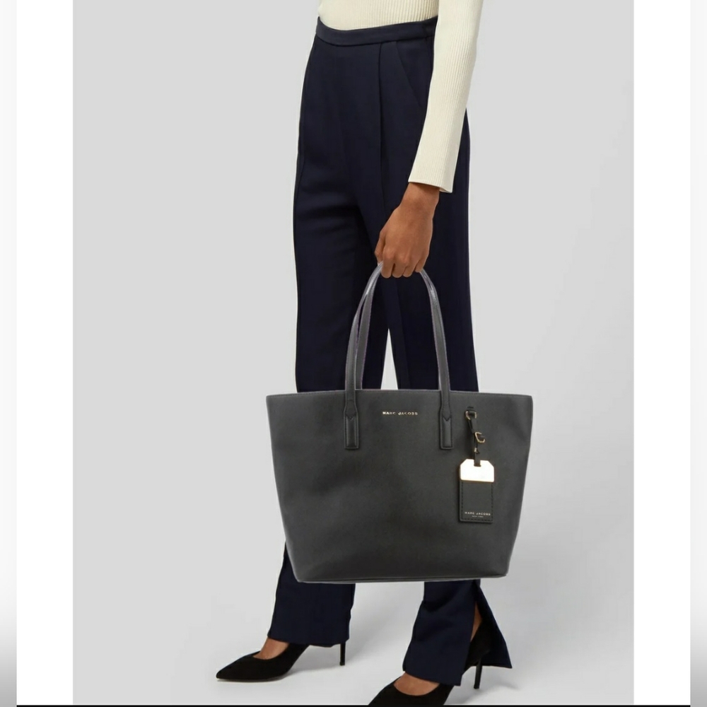 MARC JACOBS Saffiano Leather Luggage Tag Color Block Tote